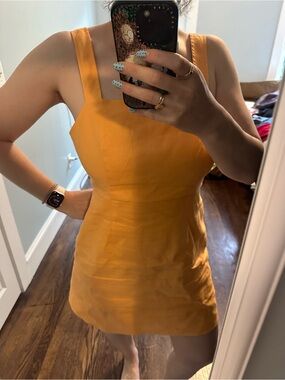 J. Crew Sleeveless Square-Neck Mini Dress in creamsicle